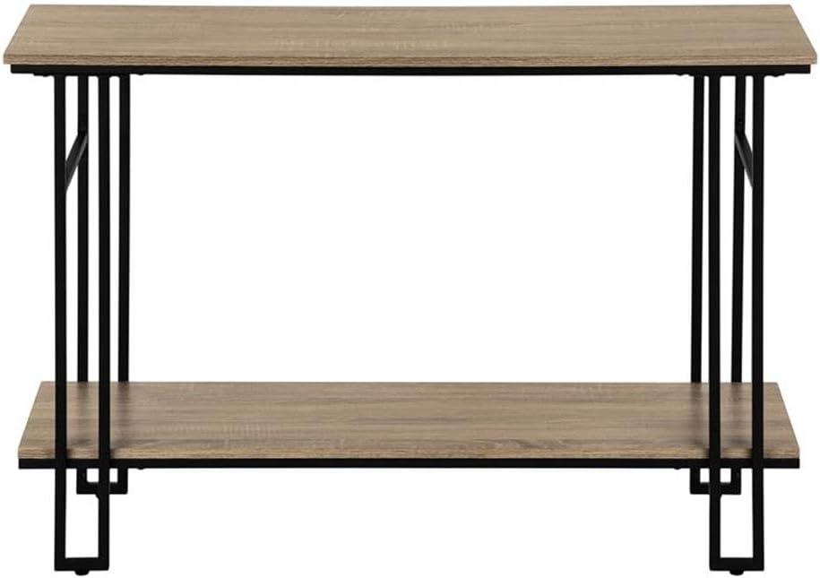 Monarch Specialties Accent Table Console Entryway Narrow Sofa Living Room Bedroom Brown Laminate Black Metal Contemporary Modern
