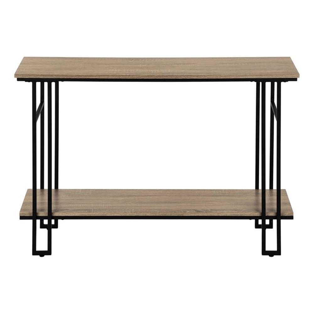 Monarch Specialties Accent Table Console Entryway Narrow Sofa Living Room Bedroom Brown Laminate Black Metal Contemporary Modern