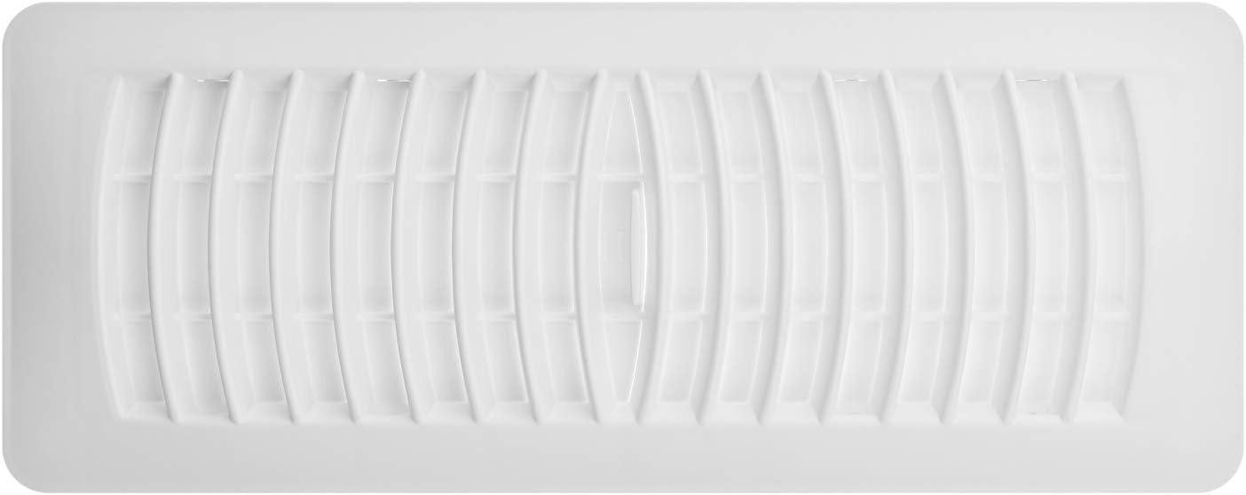 Imperial 4-inch x 12-inch White Plastic Louvered, Floor Register, Rectangular, Household Vent Cover