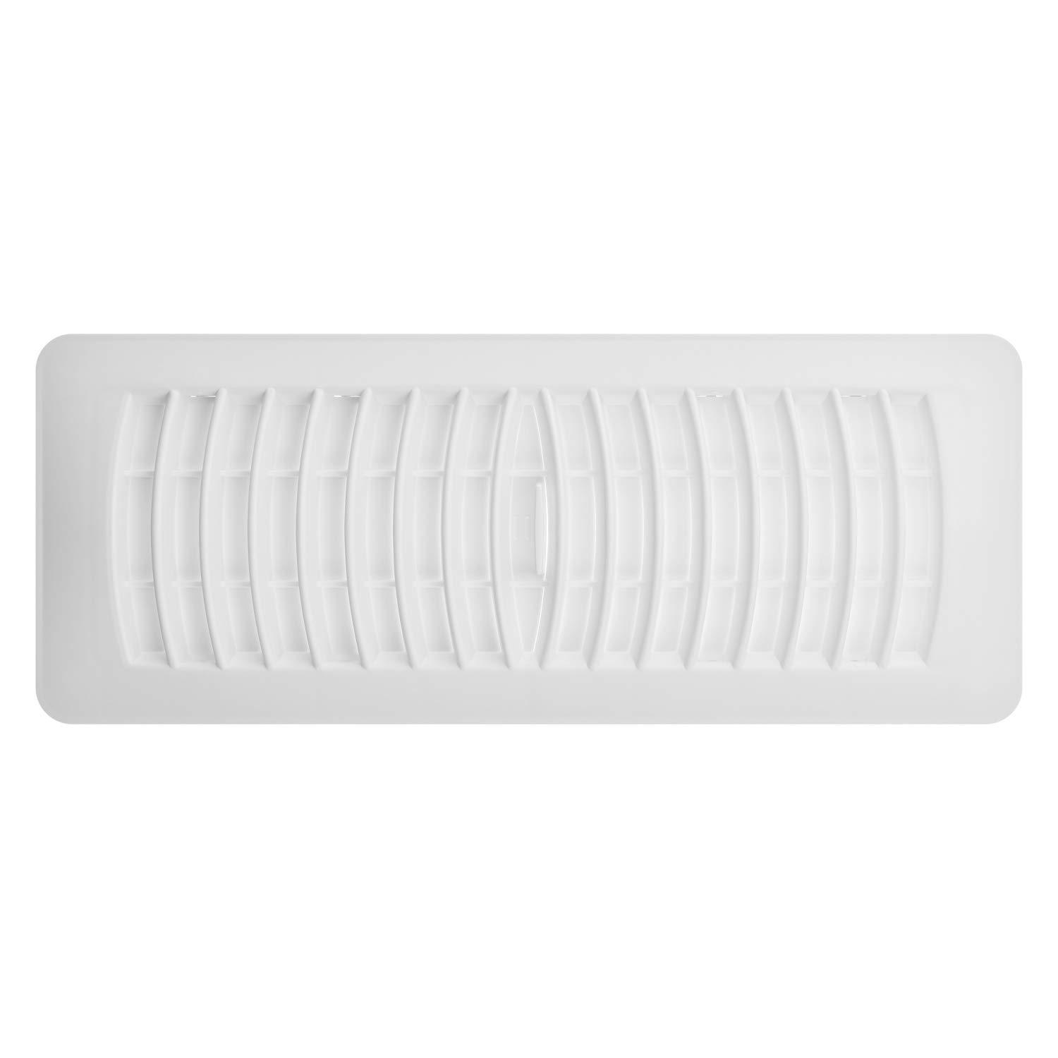 Imperial 4-inch x 12-inch White Plastic Louvered, Floor Register, Rectangular, Household Vent Cover