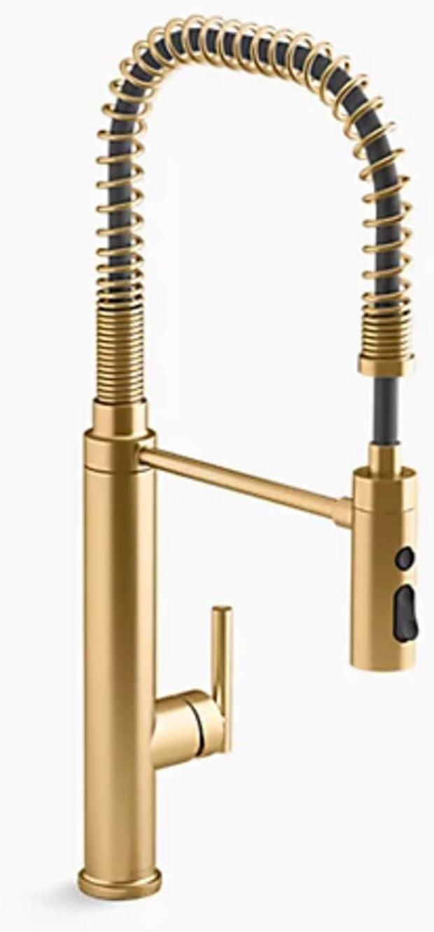 Purist® Single-Handle Semi-Professional Kitchen Sink Faucet in Brushed Modern Brass