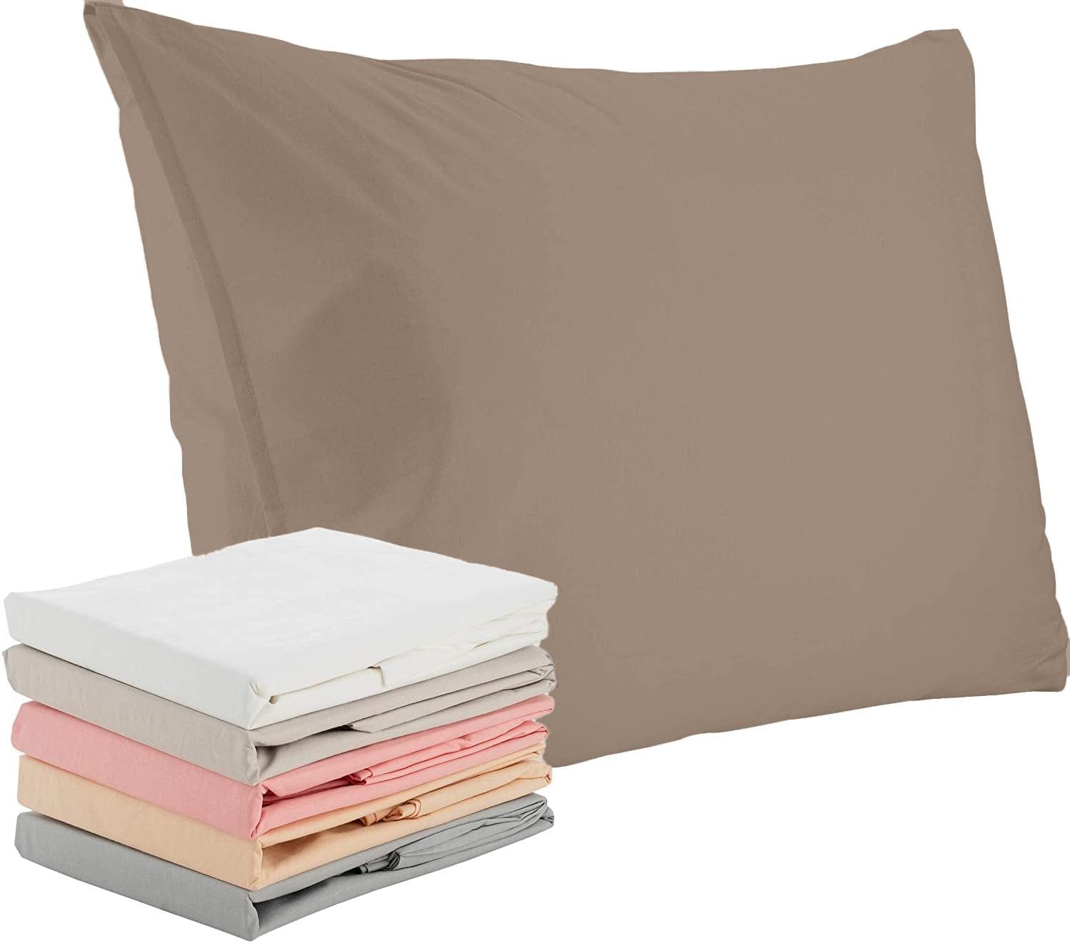 Superity Linen King Pillow Cases  - 2 Pack - 100% Premium Cotton - Open Enclosure - Taupe