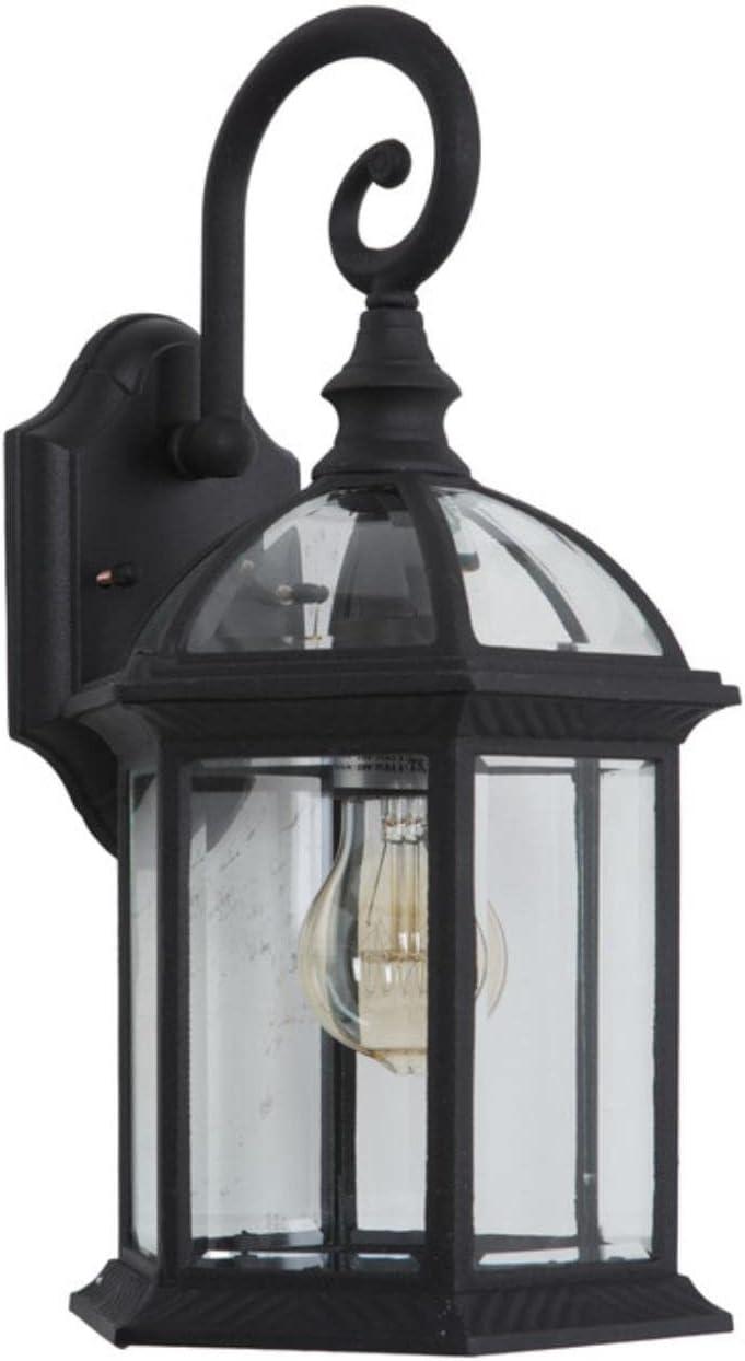 Yosemite Home Decor 5271BL 1 Clear Beveled Glass, Black Finish Exterior Light