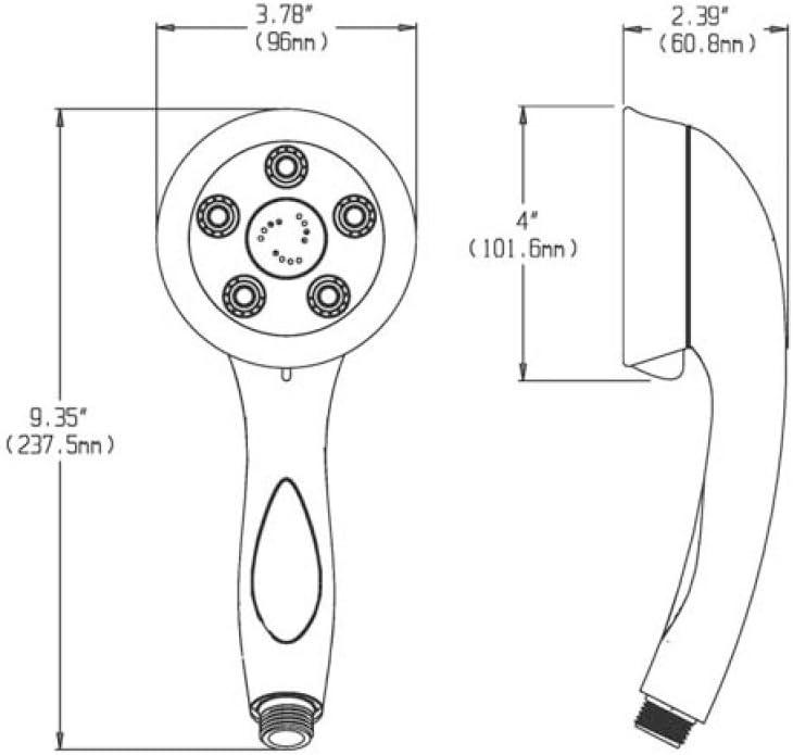 Caspian Chrome Multi-Function Handheld Shower Head