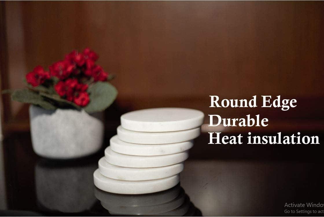 Mercer41 Raniyha Marble Round Coaster 4-Pack