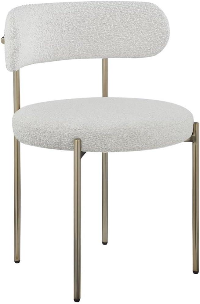 Meridian Furniture Beacon Cream Boucle Fabric Dining Chair