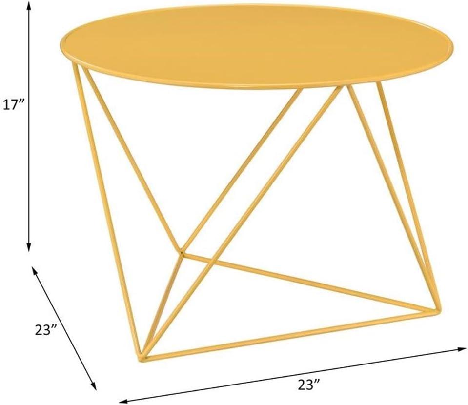 Epidia Accent Table Yellow - Acme Furniture: Modern Geometric Metal Base, 17" High
