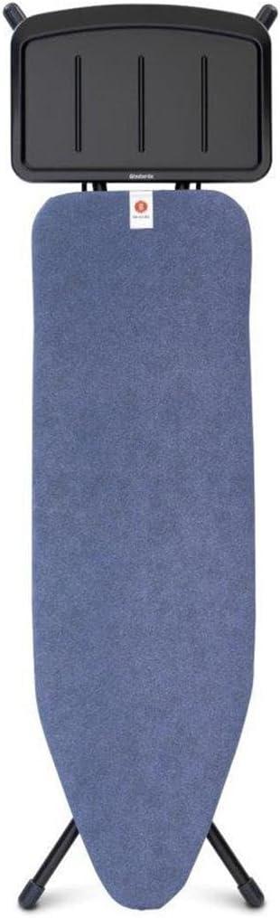 Denim Blue Freestanding Ironing Board with Metal Steam Unit Holder