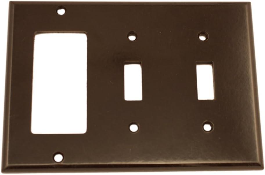 Brown 3-Gang 2-Toggle 1-Decora Thermoset Wall Plate