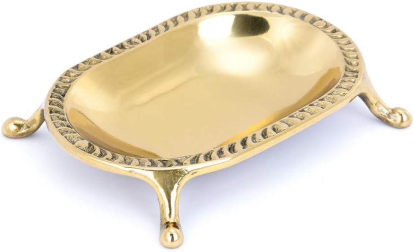 Renovators Supply Soap Holder 4.63" x 3.25" Brass Soap Dish, Shower Bar Soap Holder for Shower w/Classy Clawfoot