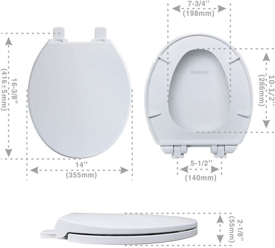 White Plastic Round Slow Close Toilet Seat with Lid