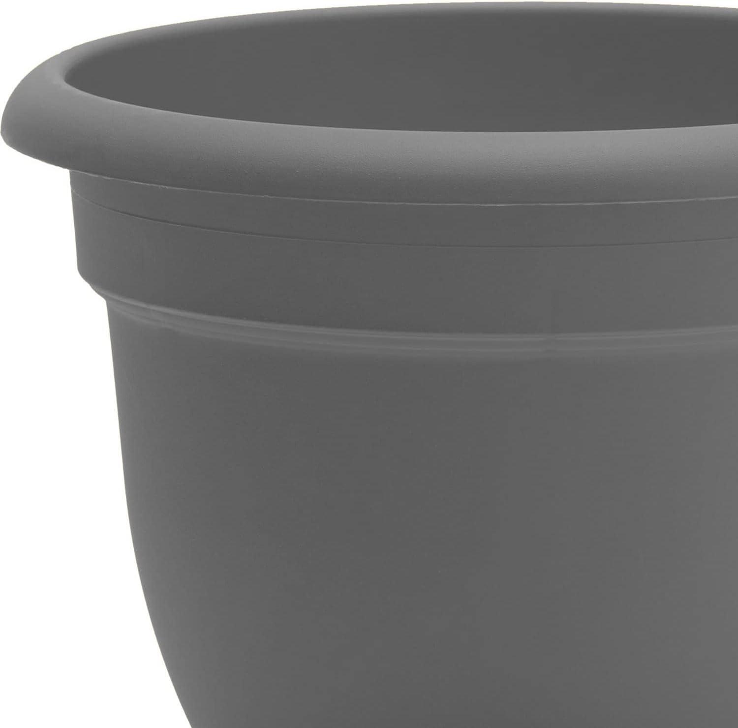 Bloem 12" Charcoal Self-Watering Round Planter for Indoor & Outdoor