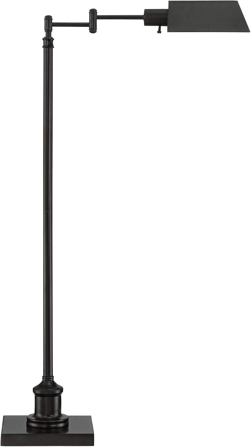 Regency Hill Jenson Traditional Pharmacy Swing Arm Floor Lamp 54" Tall Adjustable Dark Bronze Metal Shade for Living Room Reading Bedroom Office