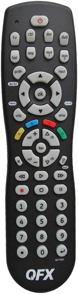 QFX® 8-Device Universal Remote with Glow-in-the-Dark Buttons, Black, Size: 8 in 1