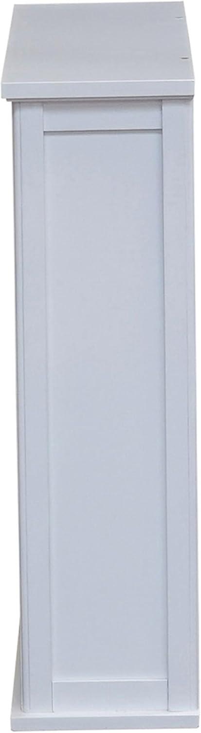 Dorset Wall Mounted Bath Storage Cabinet with Two Doors and Open Shelf White - Alaterre Furniture: Hardwood Medicine Cabinet, Adjustable Shelf
