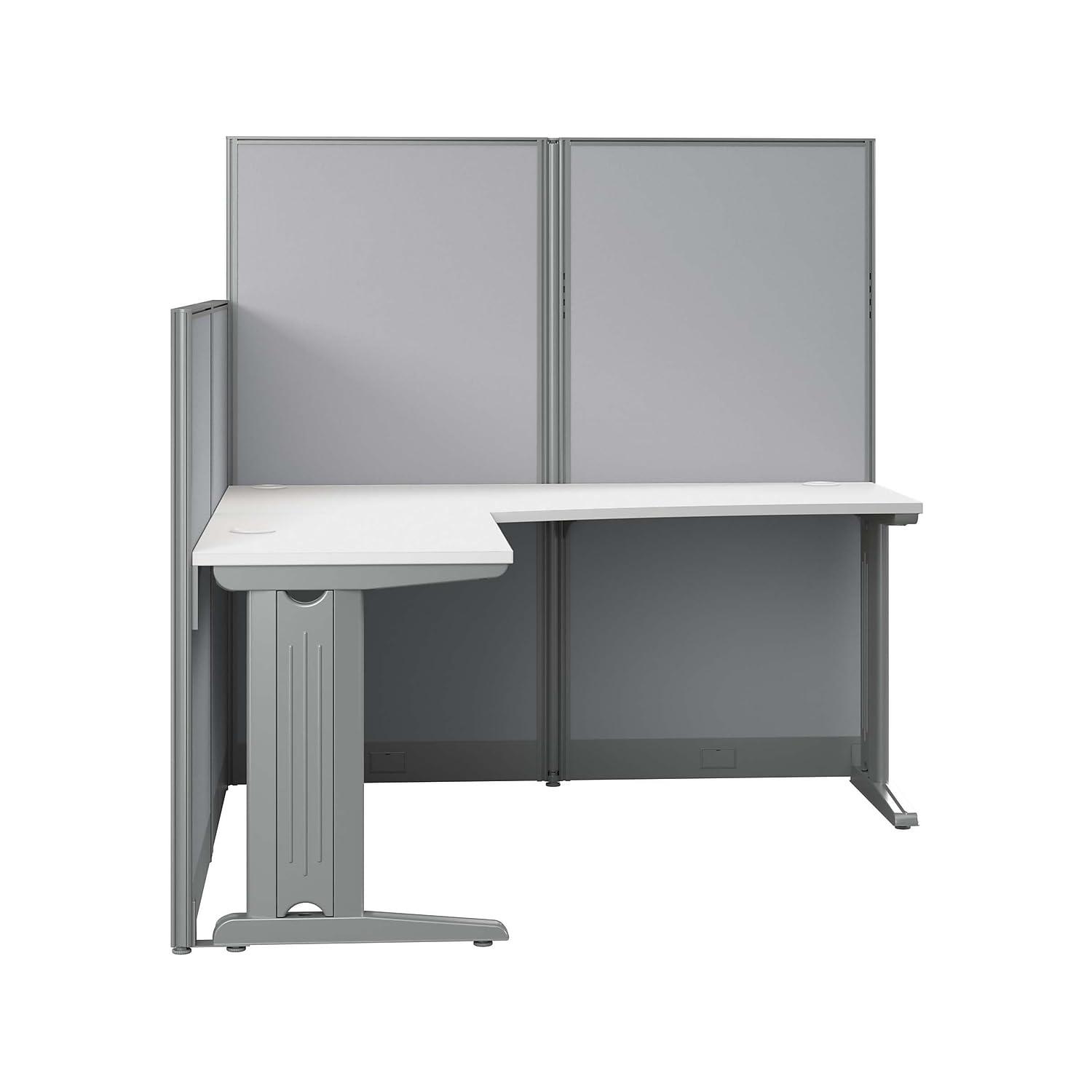 Office In An Hour L-Shaped 1 Person Cubicle with Cable Management