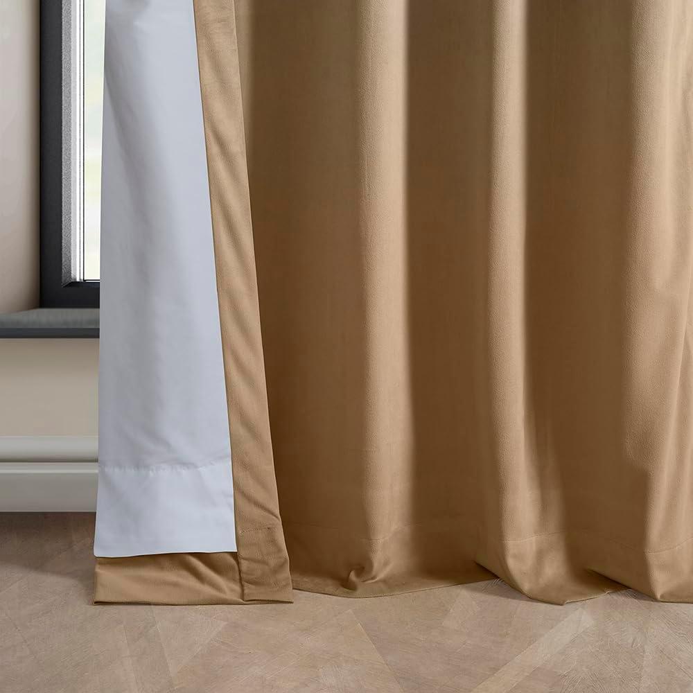 HPD Half Price Drapes Spiced Rum Heritage Plush Velvet Room Darkening Curtains for Bedroom & Living Room Curtains (1 Panel), Window Curtains 108 inches long, Rod Pocket Curtains & Drapes, 50W X 108L