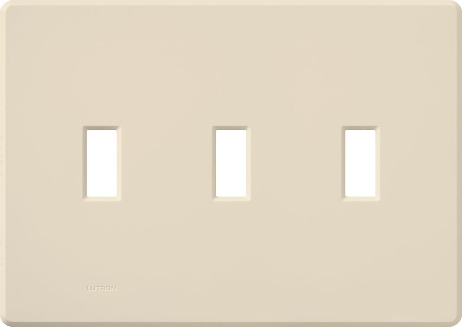 Lutron Fassada 3 Gang Wallplate for Toggle-Style Dimmers and Switches, FG-3-LA, Light Almond (1-Pack)