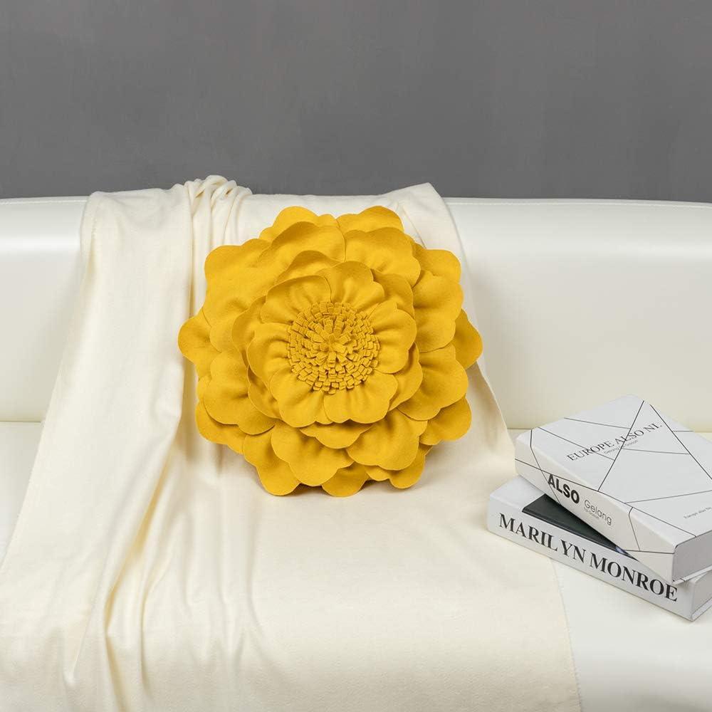 JWH 3D Floral Throw Pillow Floral Throw Pillow
