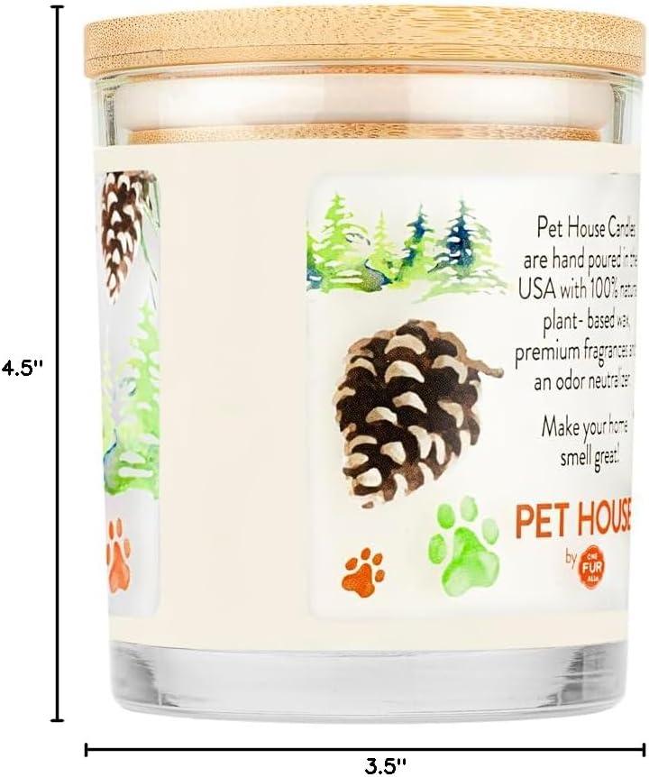 One Fur All Pet House Candle - Evergreen Forest - 100% Plant-Based Wax Candle - Pet Odor Eliminator for Home - Non-Toxic & Eco-Friendly Air Freshening Scented Candles