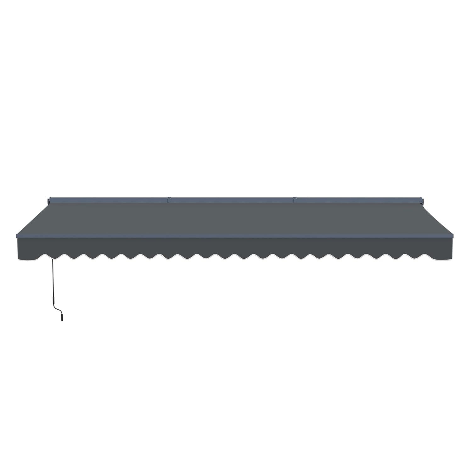 Semi-Cassette Patio Awning with LED Lights - Moroccan Collection