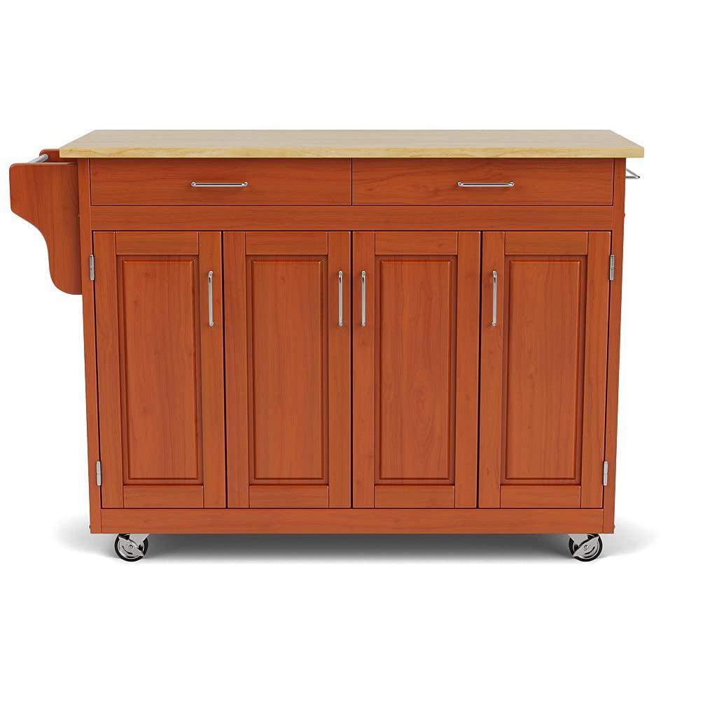 Homestyles Create-a-Cart Wood Rolling Kitchen Cart in Brown