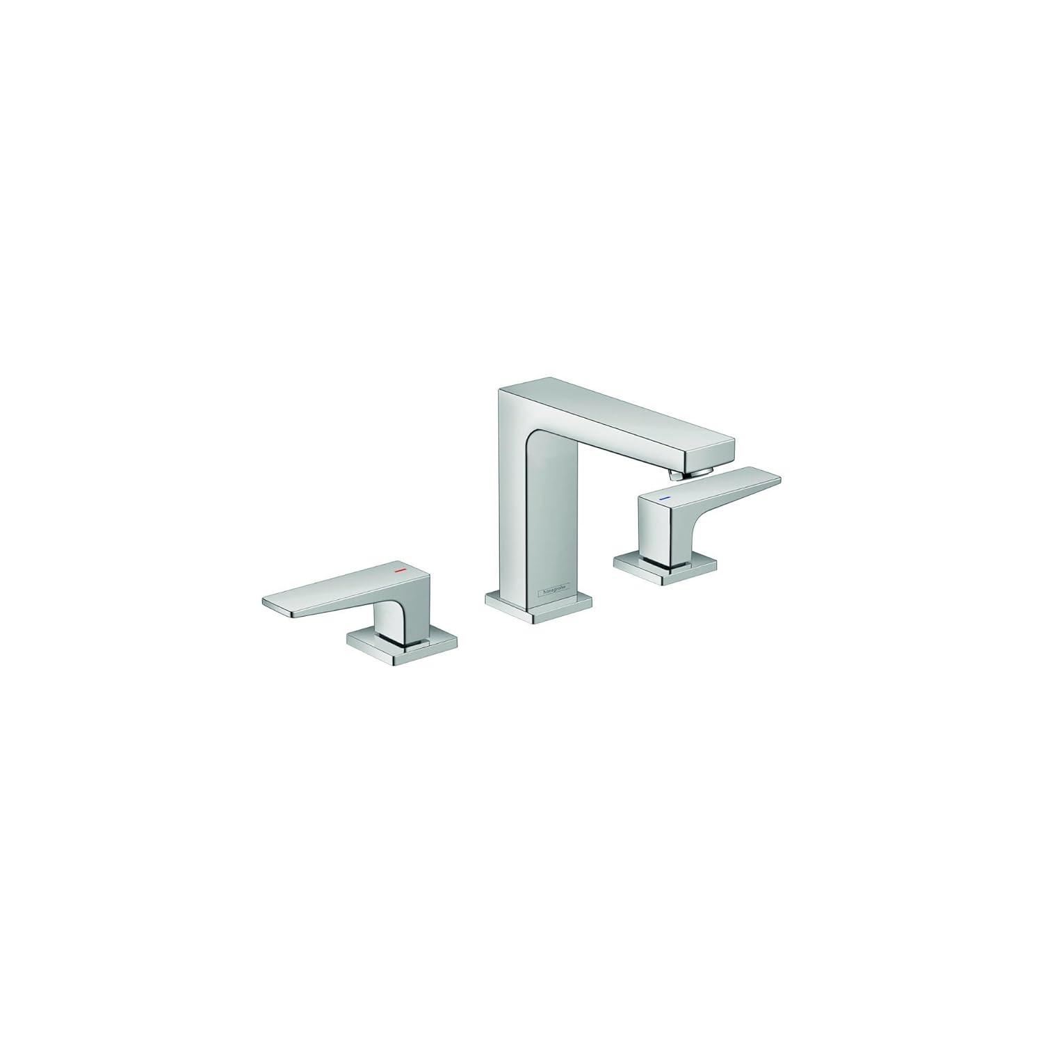 Hansgrohe Metropol Widespread Faucet 110 with Lever Handles and Drain Assembly, 1.2 GPM