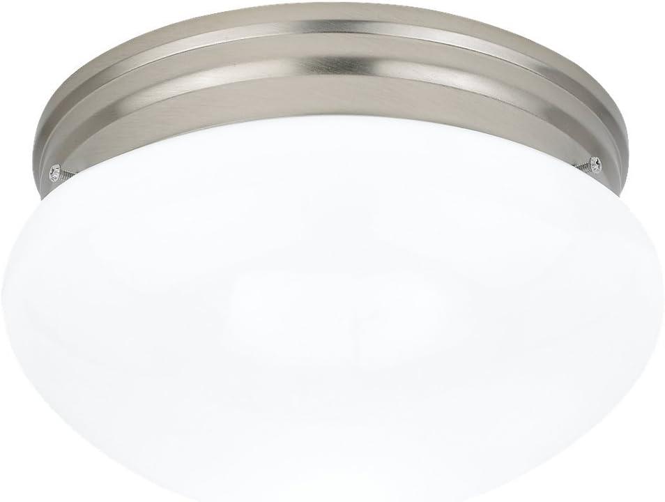 Sea Gull Lighting Generation 5328-962 Traditional Two Light Flush Mount from Seagull-Webster Collection in Pewter, Silver Finish, 9.80 inches, Brushed Nickel