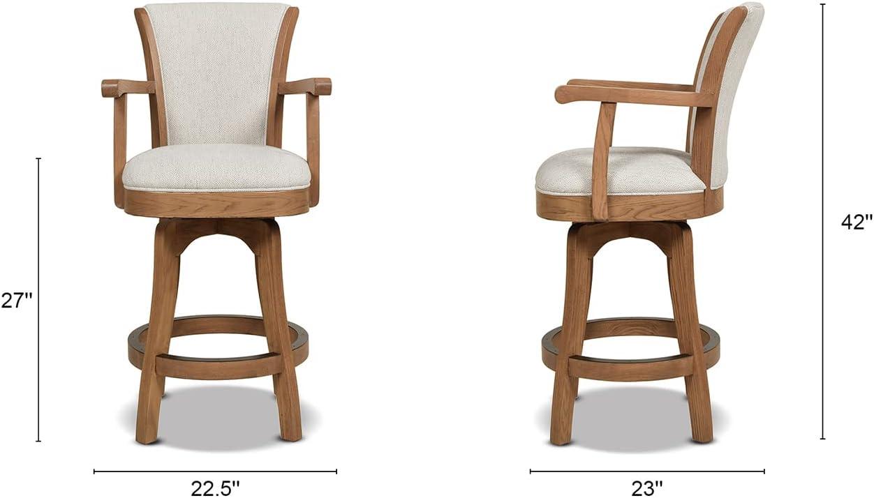 Williams 27 Swivel Counter Height Bar Stool White Pepper