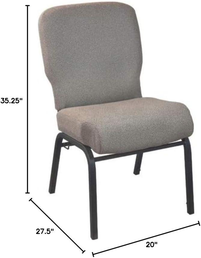 Tan Speckle Fabric and Metal Stackable Chair with Padded Seat