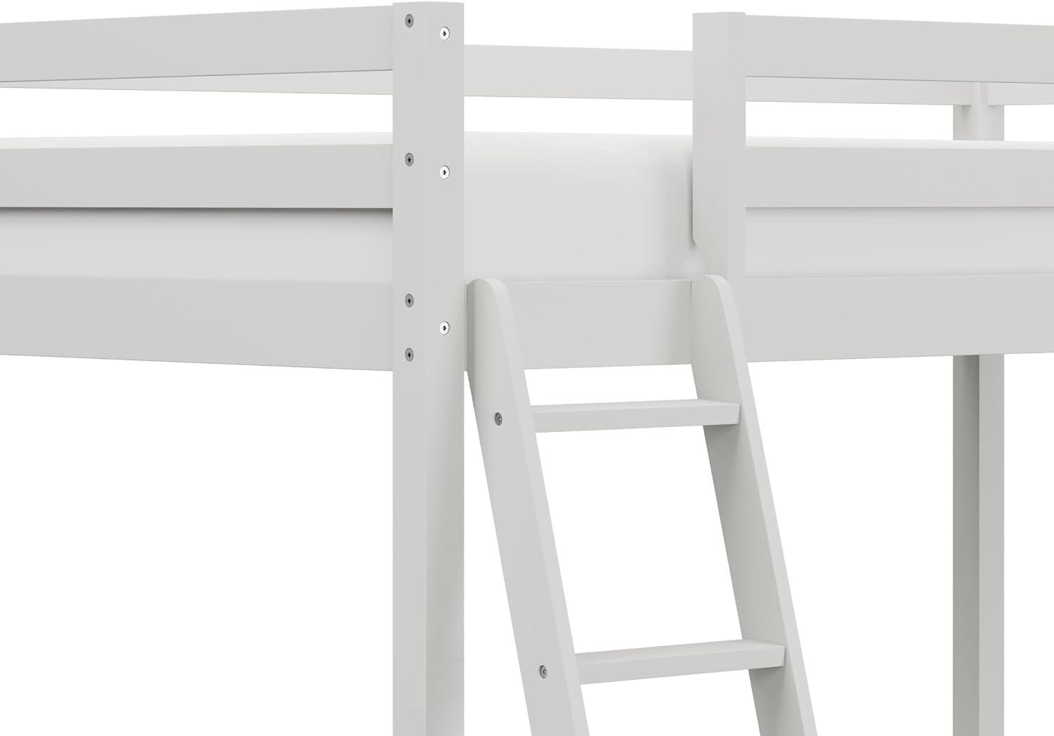 Hillsdale Furniture Caspian Wood Study Twin Loft Bed with Desk, White