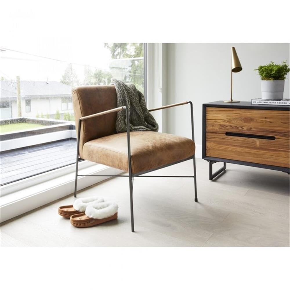 Ivie Leather Accent Chair