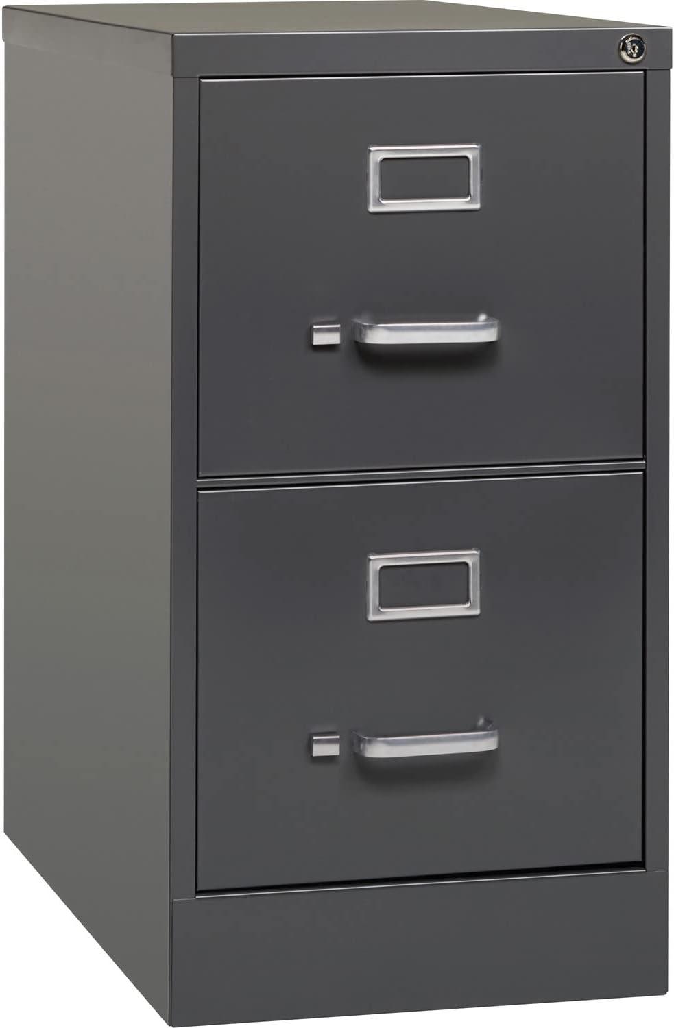 Charcoal Steel 2-Drawer Lockable Vertical File Cabinet