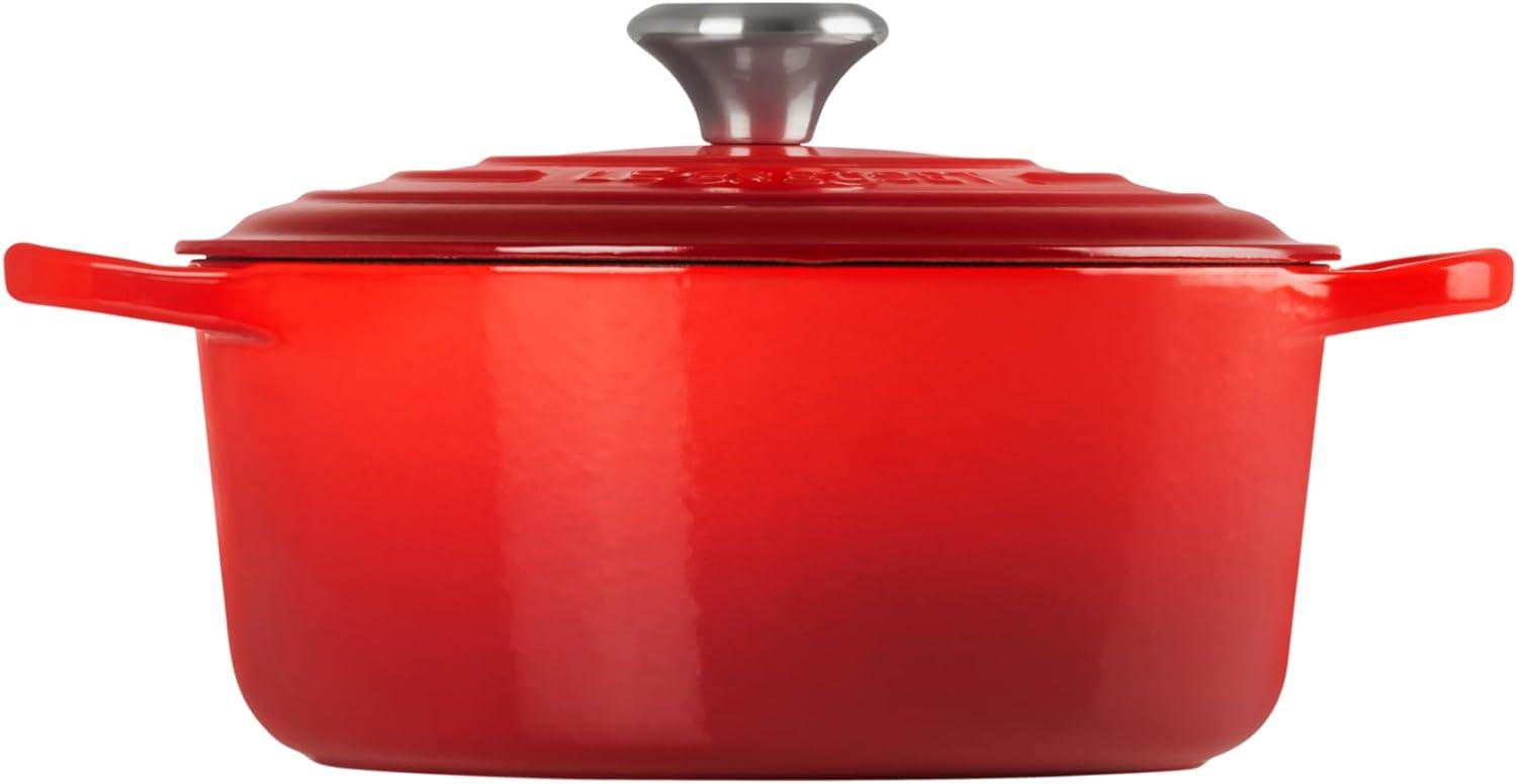 Cerise Red Enameled Cast Iron Round Dutch Oven, 4.5 qt