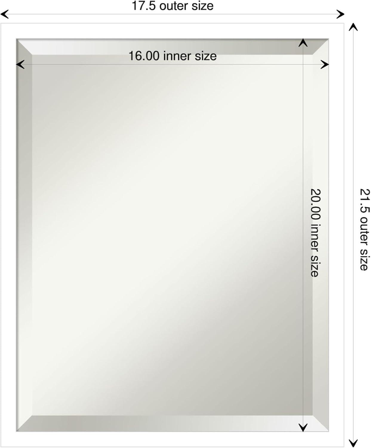 Amanti Art Svelte White Beveled Wood Wall Mirror 21.5 x 17.5 in.