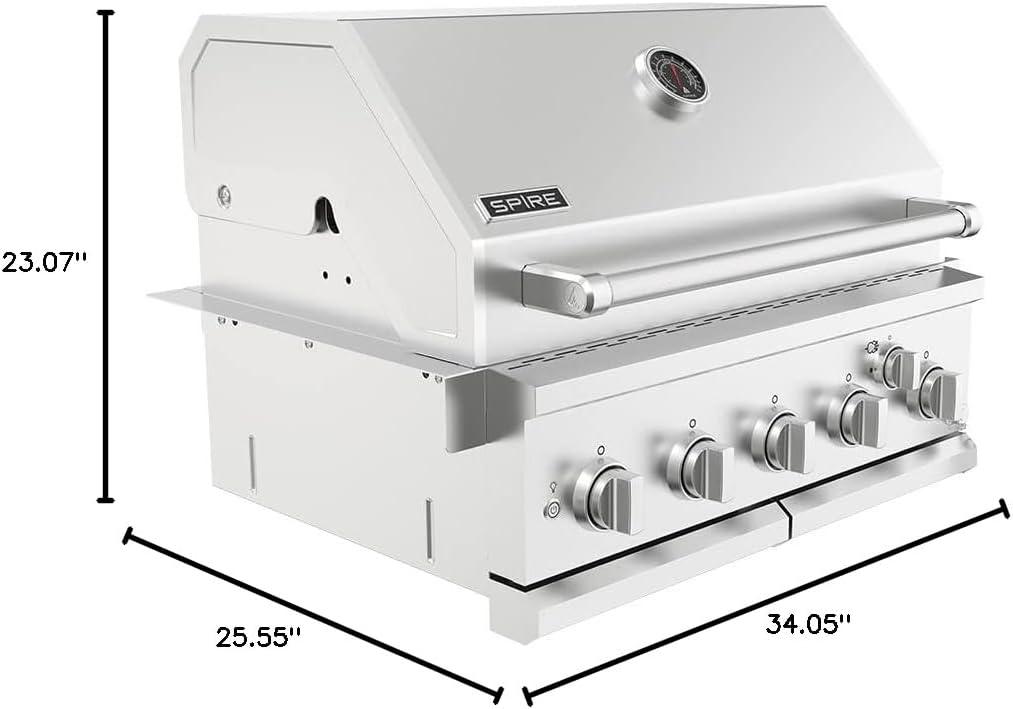 Spire 5-Burner Built-in Grill Head with Rear Burner