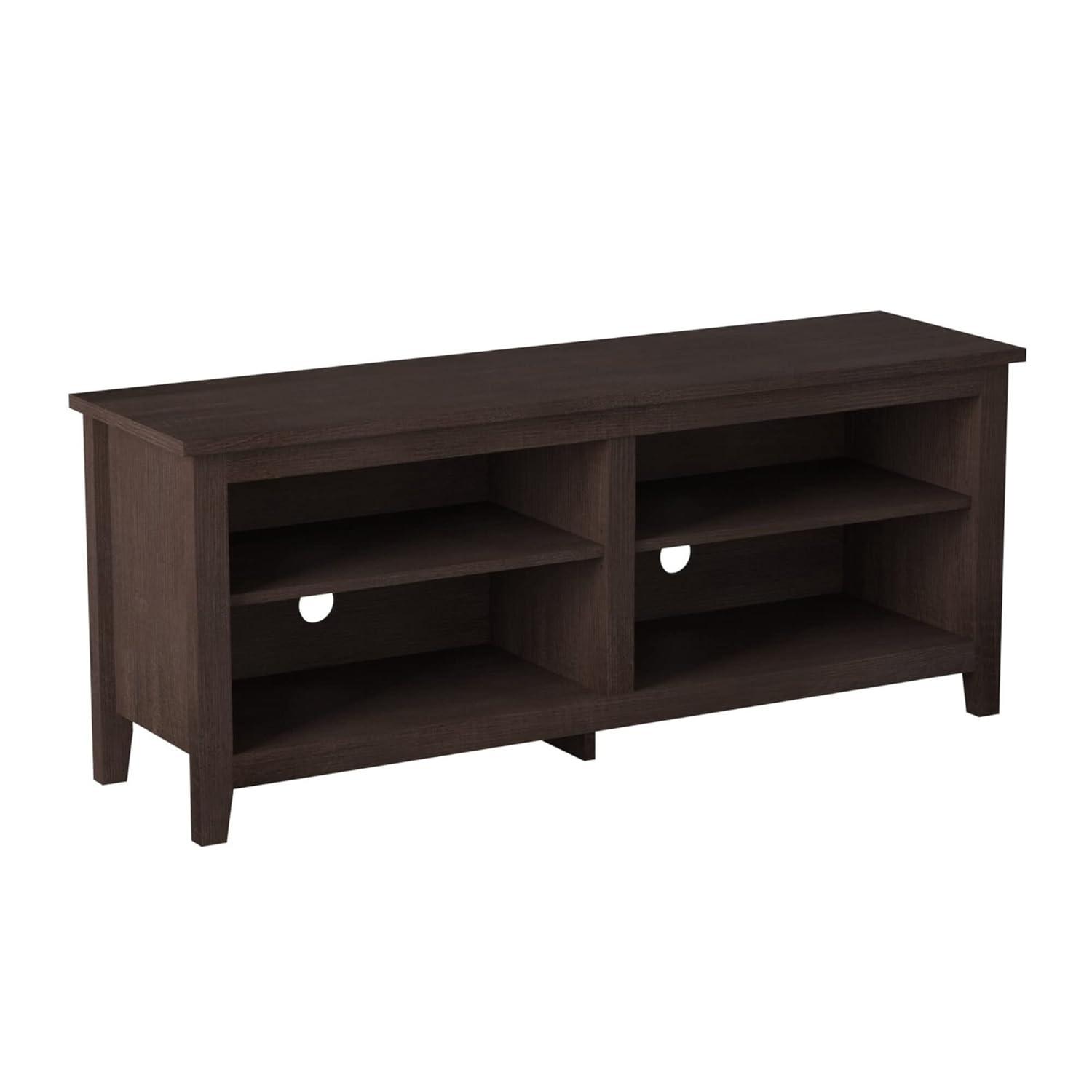 Walker Edison Open Storage TV Stand for TVs up to 65", Espresso