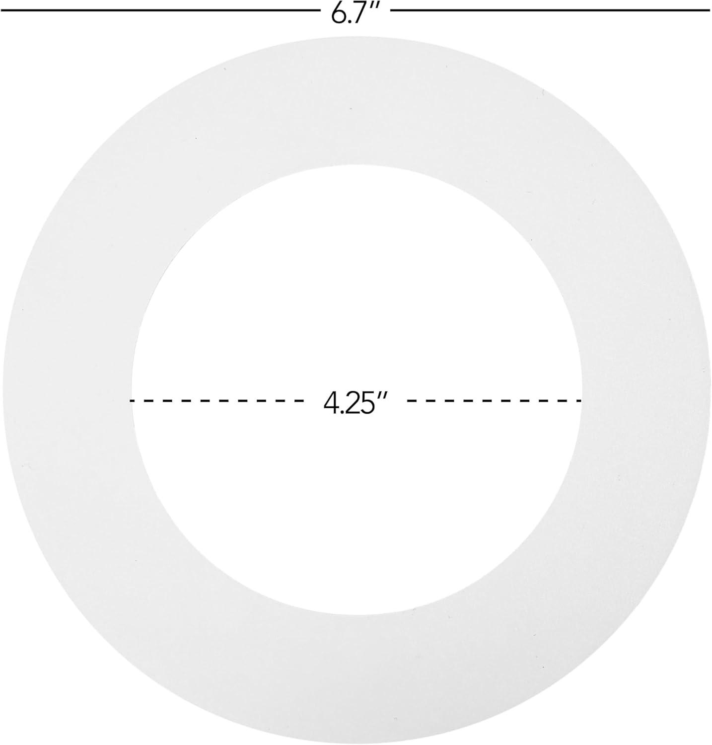 Maxxima 12 Pack 4 in. Goof Rings for Recessed Lights, Can or Canless Lighting Round Downlight Trim Ring, Outer Diameter 6.7” Inner Diameter 4.25”, Durable Plastic Design, White Extended Trim