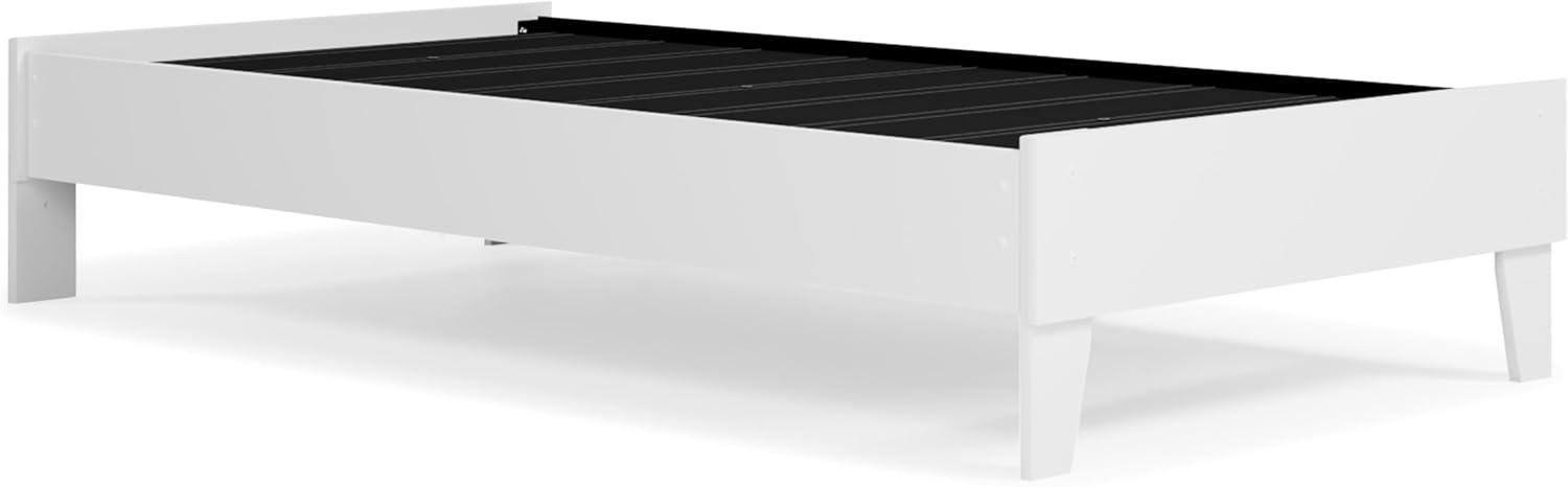 Twin Piperton Platform Bed White - Signature Design by Ashley: Modern Style, No Box Spring Needed