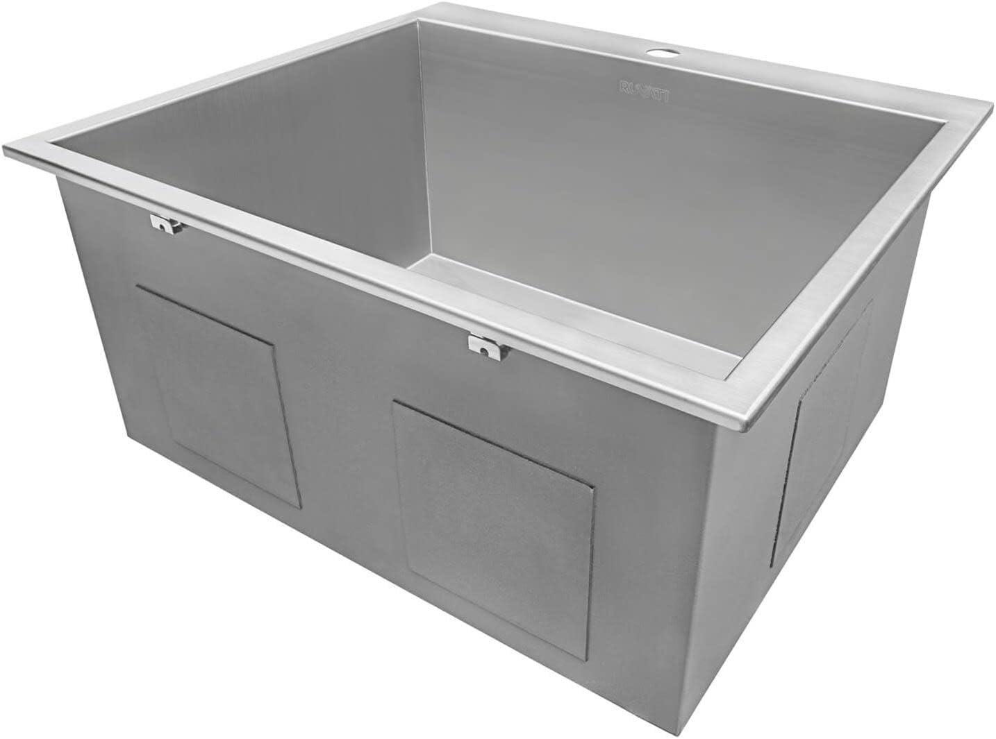 Ruvati Topmount Laundry Utility Sink 25" x 22" x 12" Deep 16 Gauge Stainless Steel