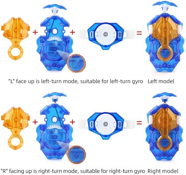 Bey Burst Gyro Toy Set Great Birthday Gift for Boys Children Kids 6 8+ Metal Fusion Attack Top Grip Blade Set with Battling Game Storage Box 8 Top Burst Gyros 3 Two-Way Launcher 2 Handles