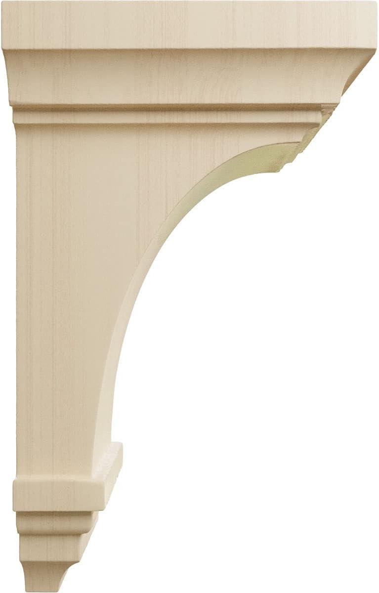 Small Jefferson Hand-Carved Rubberwood Corbel, 4" x 8"