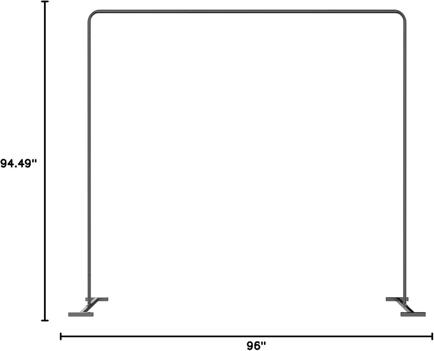 LANGXUN Heavy Duty Metal Square Backdrop Stand Arch for Wedding Birthday Graduation Decorations, Ceremony Reception, Event Party Supplies, Baby Shower Photo Booth Background Supplies (Black)