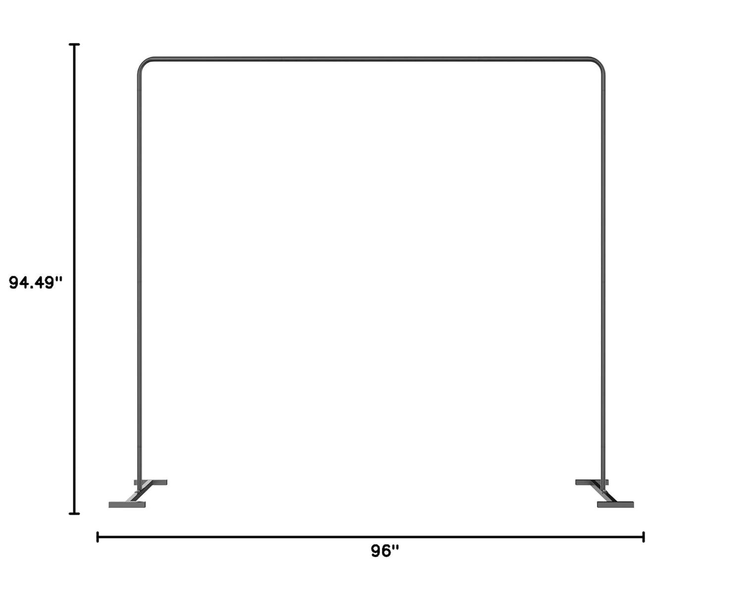 LANGXUN Heavy Duty Metal Square Backdrop Stand Arch for Wedding Birthday Graduation Decorations, Ceremony Reception, Event Party Supplies, Baby Shower Photo Booth Background Supplies (Black)