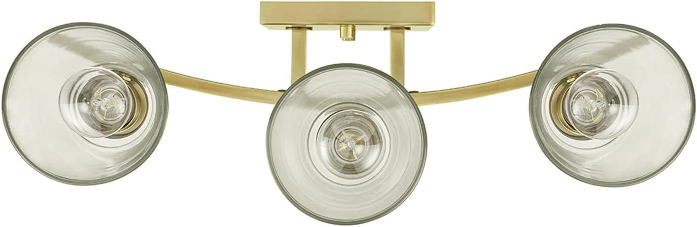 Prominence Home Fairendale 3-Light Soft Gold Bathroom Vanity Light with Clear Glass Shade