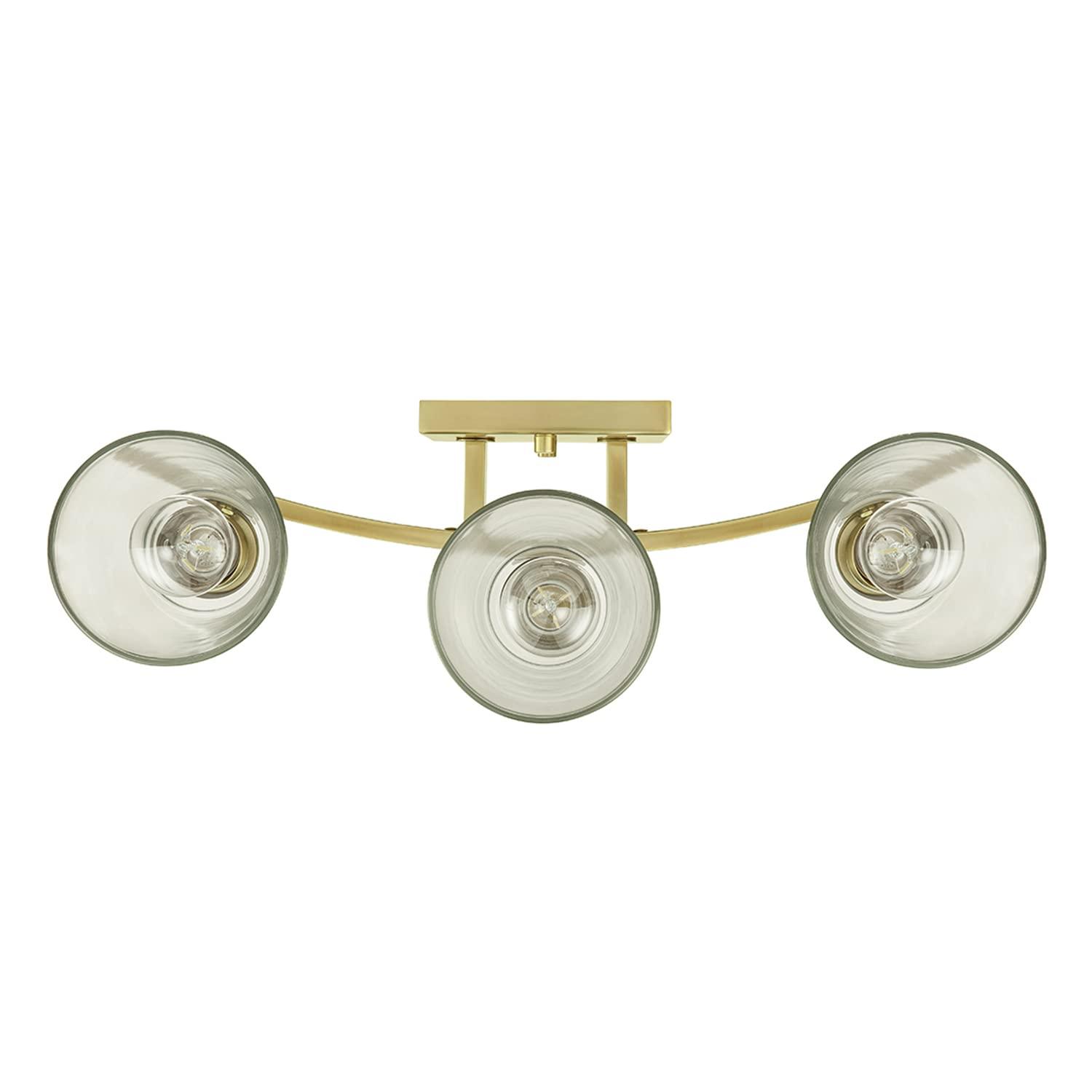Prominence Home Fairendale 3-Light Soft Gold Bathroom Vanity Light with Clear Glass Shade