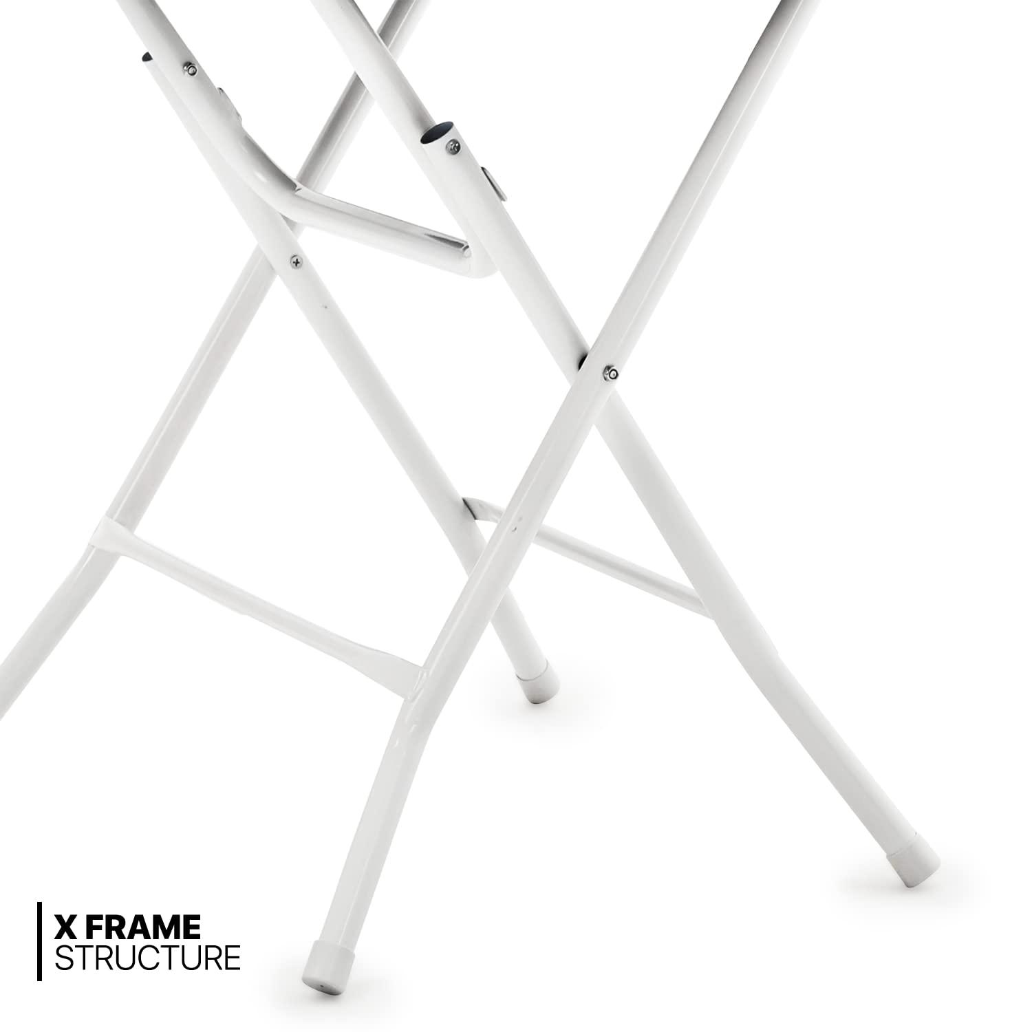 31.5" Round Folding Banquet Table, Portable Plastic Coffee Card Dining Table for Outdoor Party Event