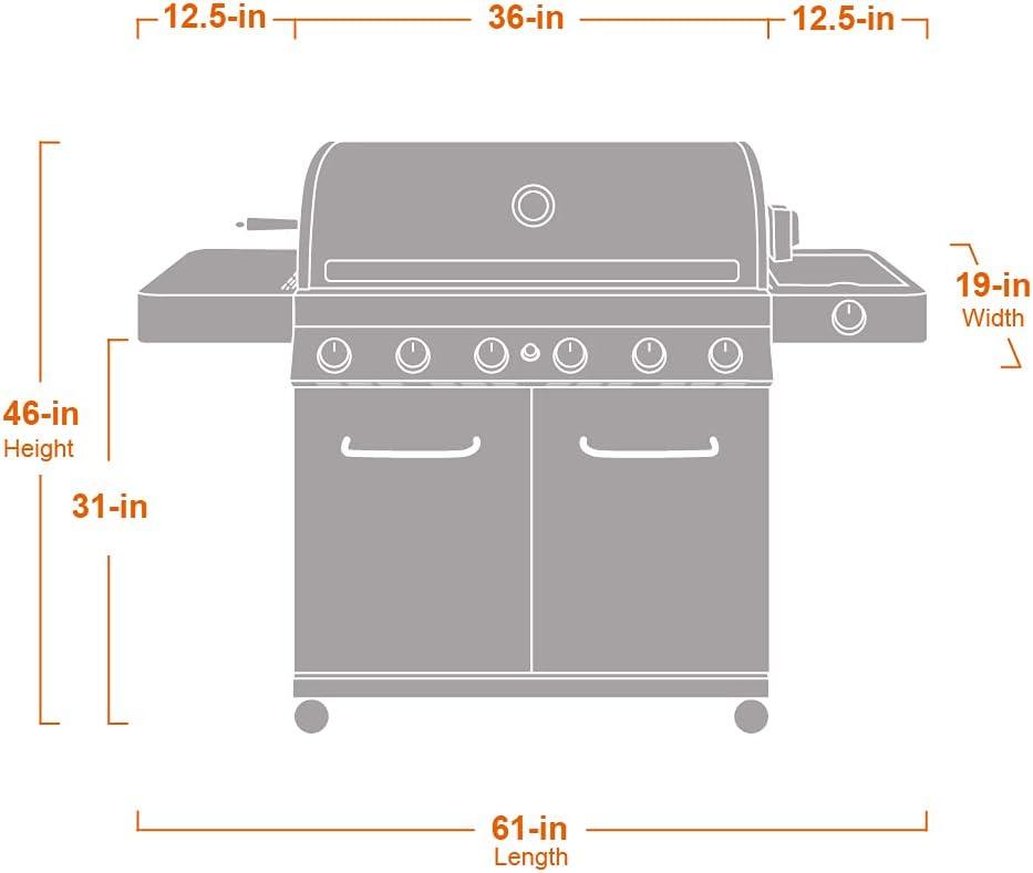 Monument Grill 77352 6-Burner Stainless Propane Gas Grillwith Rotisserie Kit