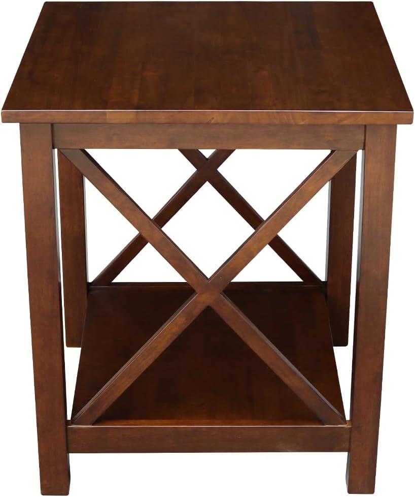 Hampton 22" Espresso Solid Wood Square End Table