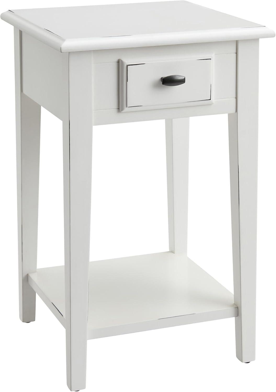 Leick Home Haven Ridge Square End Table in Farmhouse White